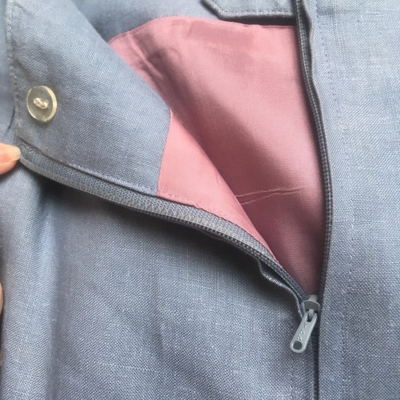 Kenzo, Blue Linen Skirt, Size 2 - Picture 4 of 5